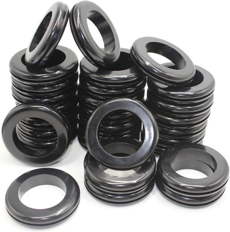 EASYEAH Store 2 Inch Rubber Grommets for Wiring, 1-9/16 in ID Firewall Grommet Automotive, Eyelet Ring Gasket Hole Grommets for Metal Electric Box, Wires Cables Hoses Cords Protection, 30 Pcs, 40x50 mm - Image 1